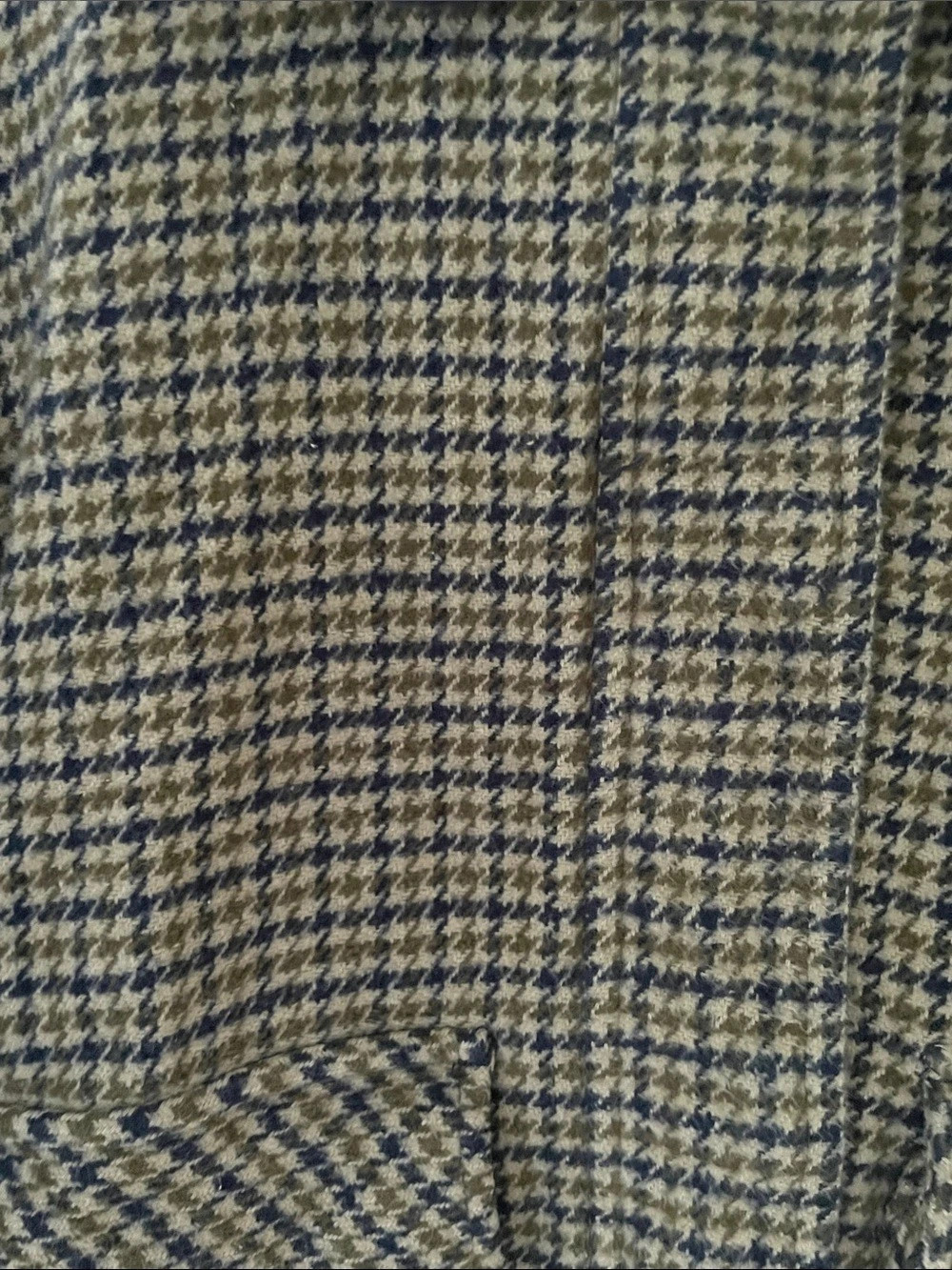 Cropped Lucky Brand Houndstooth Utility Jacket Blue & Cream Medium - Picture 8 of 10